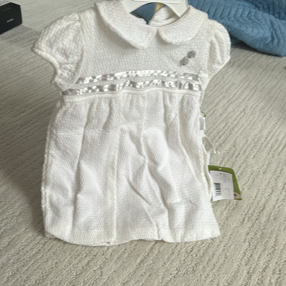 NWT 18 month baptism first birthday outfit 100% cotton rosettes headband bloomer - Picture 8 of 9